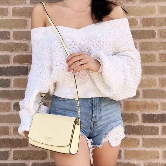 kate spade Handbags - Kate Spade Staci Small Flap Chain Crossbody Lemon Fond Yellow